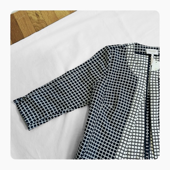 ★ NWT Laundry by Shelli Segal Structured Open Blazer - Navy Blue/White ★ - Picture 14 of 16
